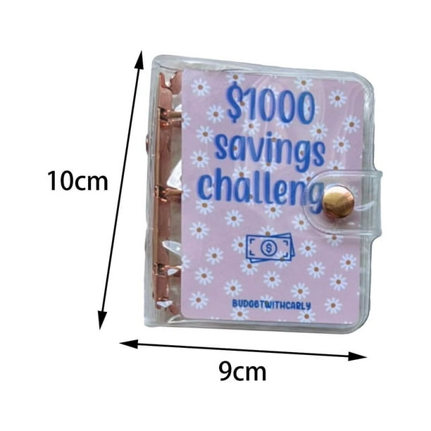  Carpeta de ahorro de dinero $1000/$500/$300 desafío de ahorro,  mini carpeta de ahorro con sobres de efectivo (300) : Productos de Oficina