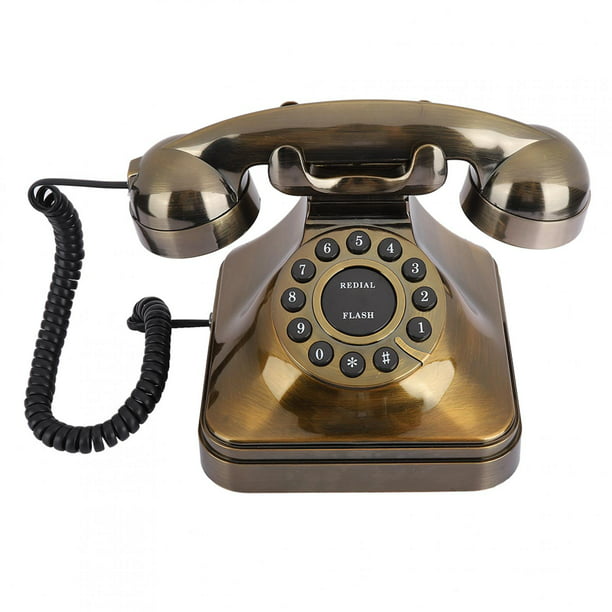 Teléfono vintage europeo, Teléfono de estilo antiguo vintage, decoración de  teléfono fijo antiguo con cable, sistema de decoración de teléfono de