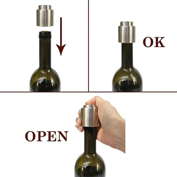 XUEF Tapones para Vino sellados al vacío  Tapón Goma para Botella Vino  Sellado al vacío,Tapón Botella Reutilizable para Mantener el Vino Fresco  Regalo para los Amantes del Vino : : Hogar