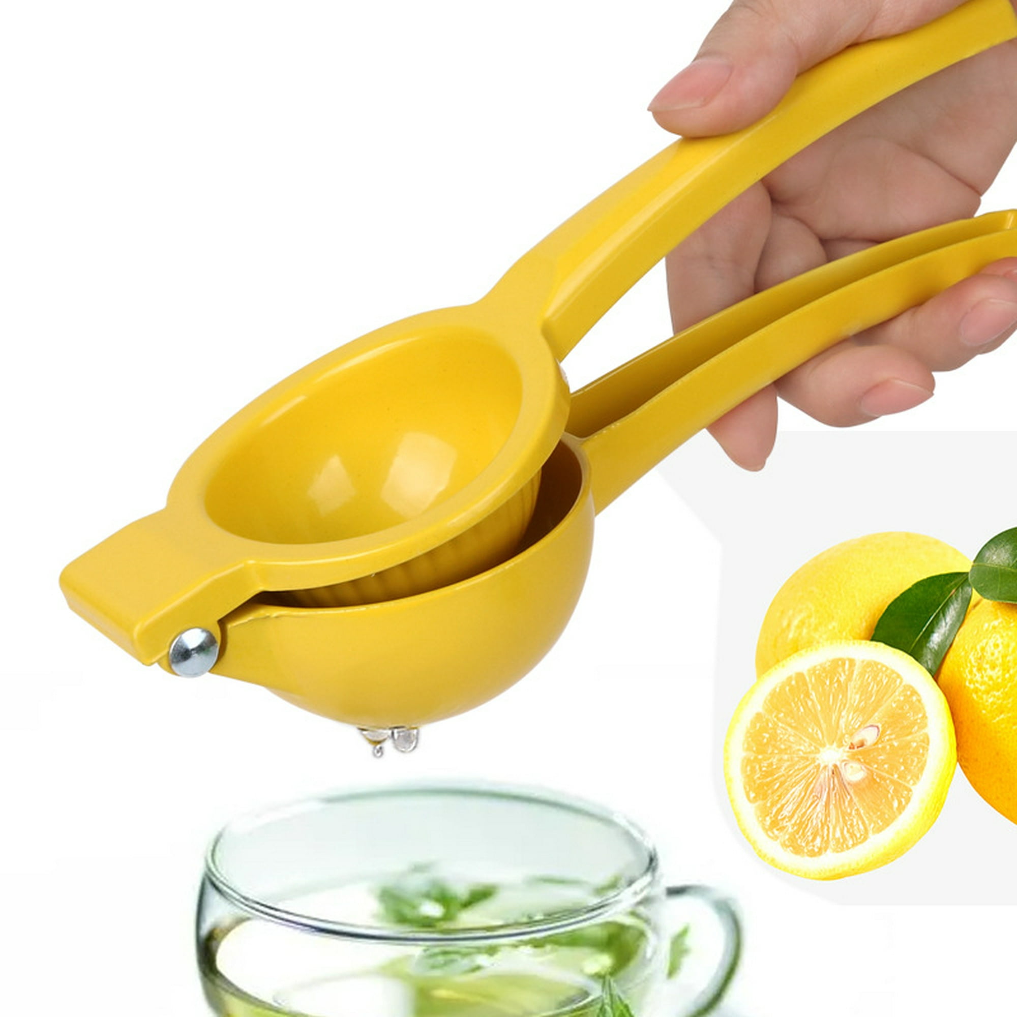 ➤DTO en Exprimidor manual de limones de metal esmaltado color amarillo  DP122