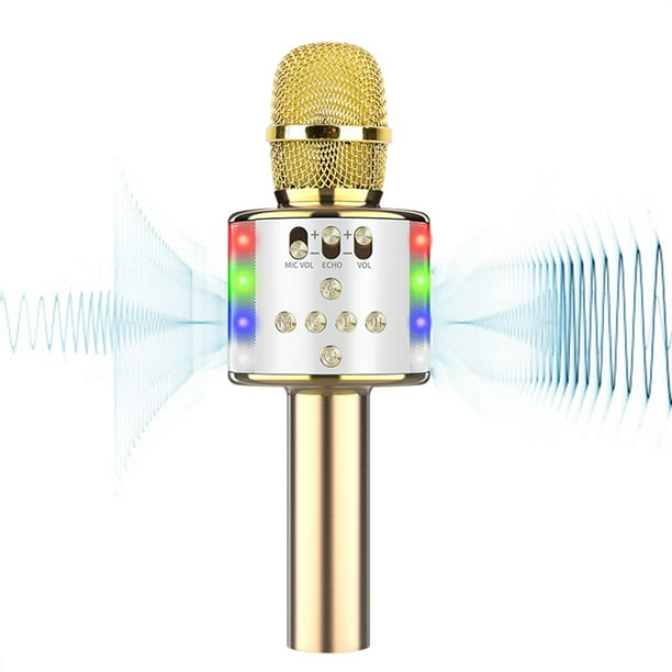Micrófono de karaoke inalámbrico Bluetooth BONAOK, altavoz de karaoke de  llevar en mano portátil, para fiesta de cumpleaños en casa, para PC o todos