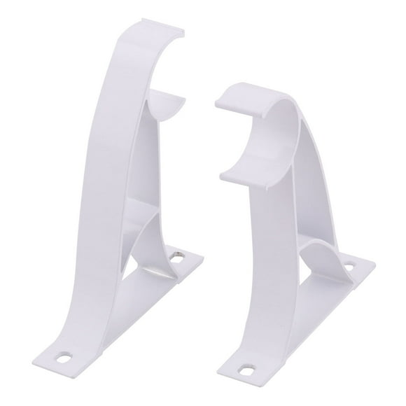 school window drapery curtain rod pole hanging hook wall bracket white 2pcs unique bargains soporte de barra de cortina