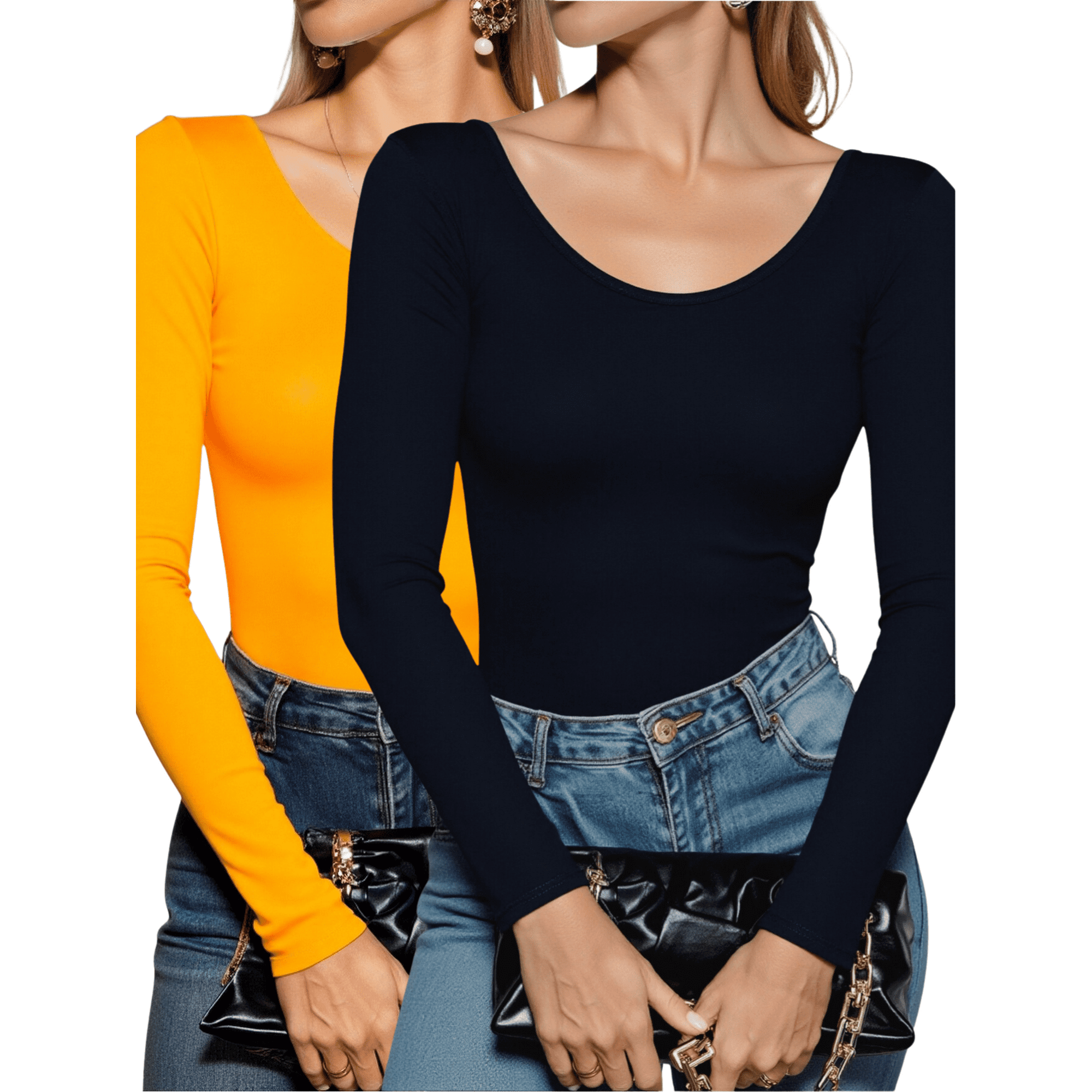 Set 2 blusas mujer manga larga interior térmico invierno dama unitalla