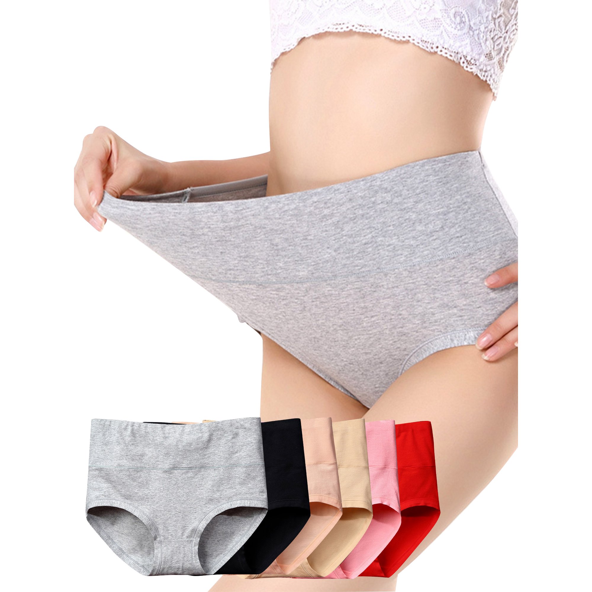 Sonducket Ropa interior de mujer Bragas de algodón de cintura alta Chica  Embarazada Calzoncillos elásticos de color sólido, Rojo, L Prendas para la  parte inferior del cuerpo Camarón L