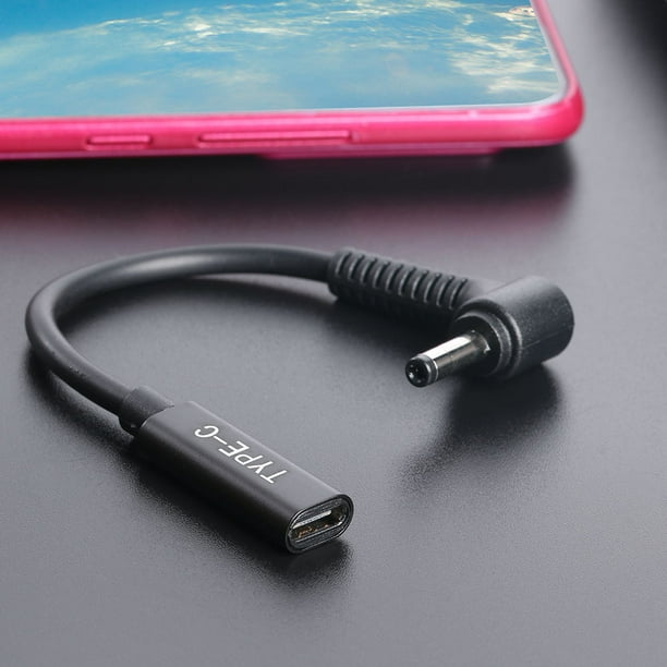 Cable de carga USB C a Smart Blue Tip para HP 45 W 65 W 90 W, conector de  punta de ángulo recto, fuente de alimentación, adaptador USB-C cargador  para