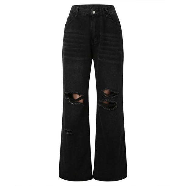 Gibobby Pantalones deportivos mujer Pantalones de mujer Pantalones de  cintura alta Pantalones rectos sueltos retro sueltos Pantalones(Negro,X-CH)