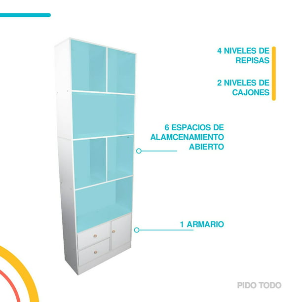 Mueble organizador 3 espacios horizontal / Blanco