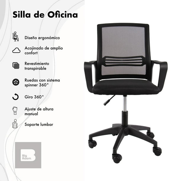 Silla técnica PU negra - 5 tacos - altura de silla 53 - 78 cm - Equipo de  laboratorio
