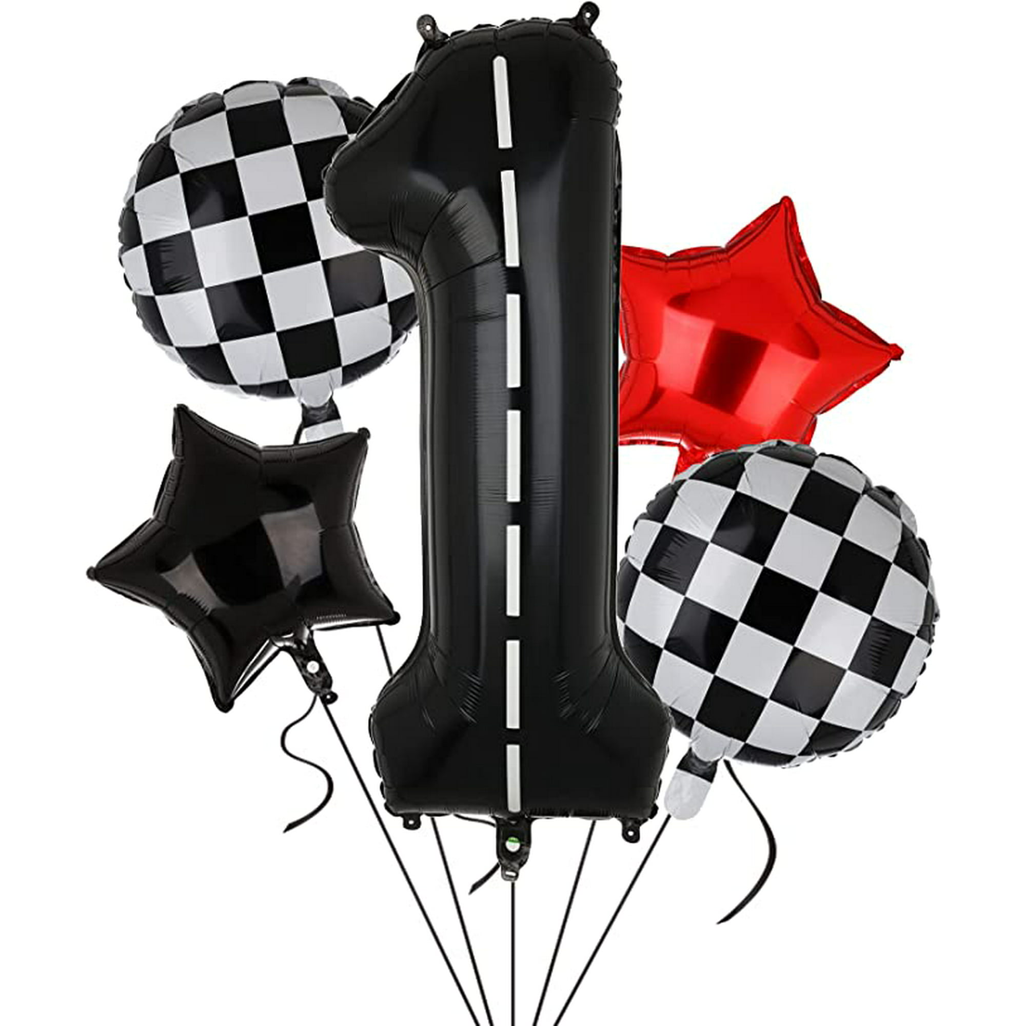 Globos de cumpleaños de auto de carreras de 40 pulgadas globo de número 3  negro para niños de 3 años suministros de decoración de fiesta temática 5 –  Yaxa Store
