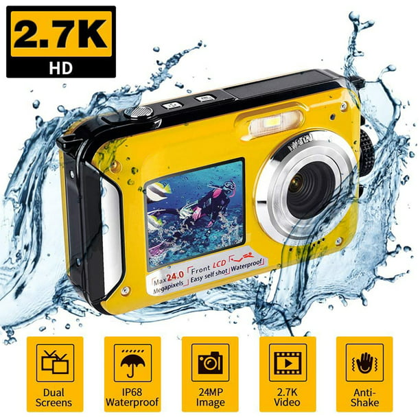 Cámara digital a de agua 1080P HD 2.4MP Grabadora de video subacuática (Amarillo) Tmvgtek | Walmart en línea