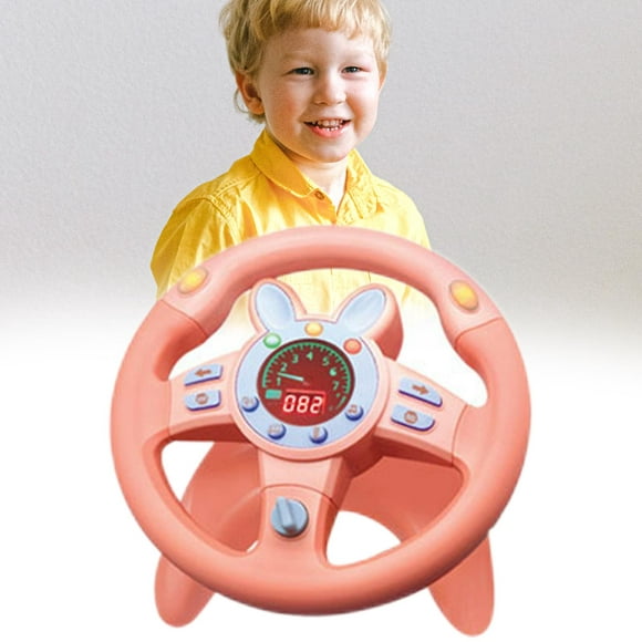 juguetes de volante kilómetro digital de educación temprana para y niñas de vibración simulada controlador de conducción de juguete  ronda rosa hugo volante simulado