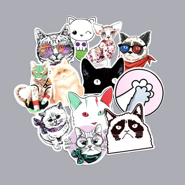 Pegatinas de lindo gato kawaii, Diseños únicos