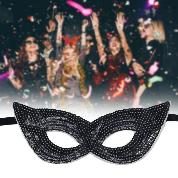 Máscara veneciana clásica de corte láser de Mardi Gras, color negro,  disfraz de baile de graduación, Negro, talla única