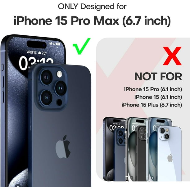 Funda azul para iPhone 13 Pro Max con protector de lente, suave y delgada  transparente para hombres y mujeres
