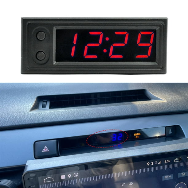 Voltímetro Del Termómetro Del Coche Termómetro de coche 3 en 1, voltímetro,  reloj digital de 12 V, probador de voltaje (rojo) Sywqhk Accesorios para  autos y motos