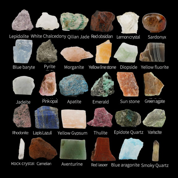 30 unidades de colección de minerales de roca, de minería para , educación  de ciencia de geografia, Juguetes DIY para y niñas - D D CUTICAT geología para  niños