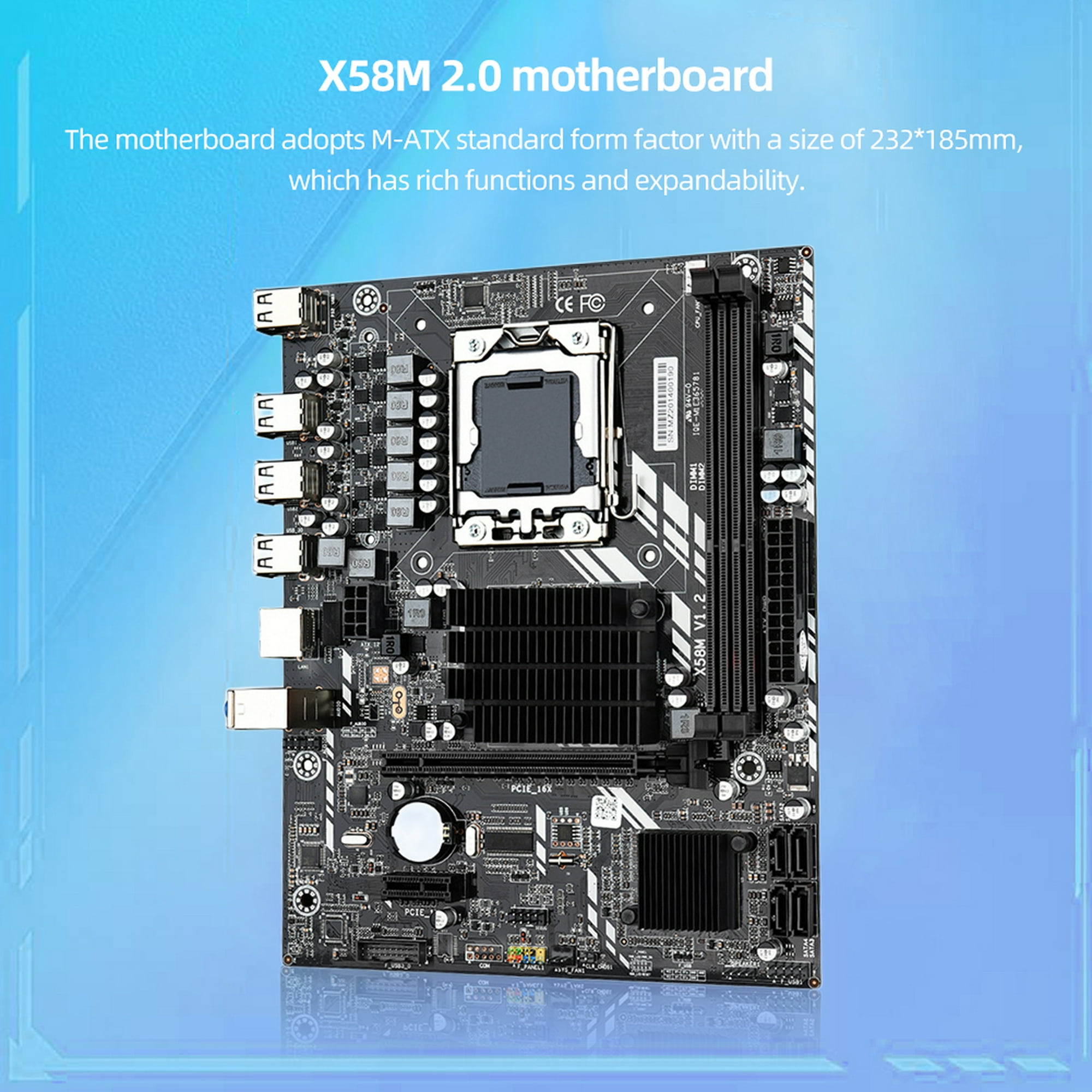 Tarjeta Madre Placa base X79A V2 SATA2.0 M-ATX 64GB LGA1356 2 DDR3 PC  Soporte de placa principal M.2 Kuymtek Para estrenar