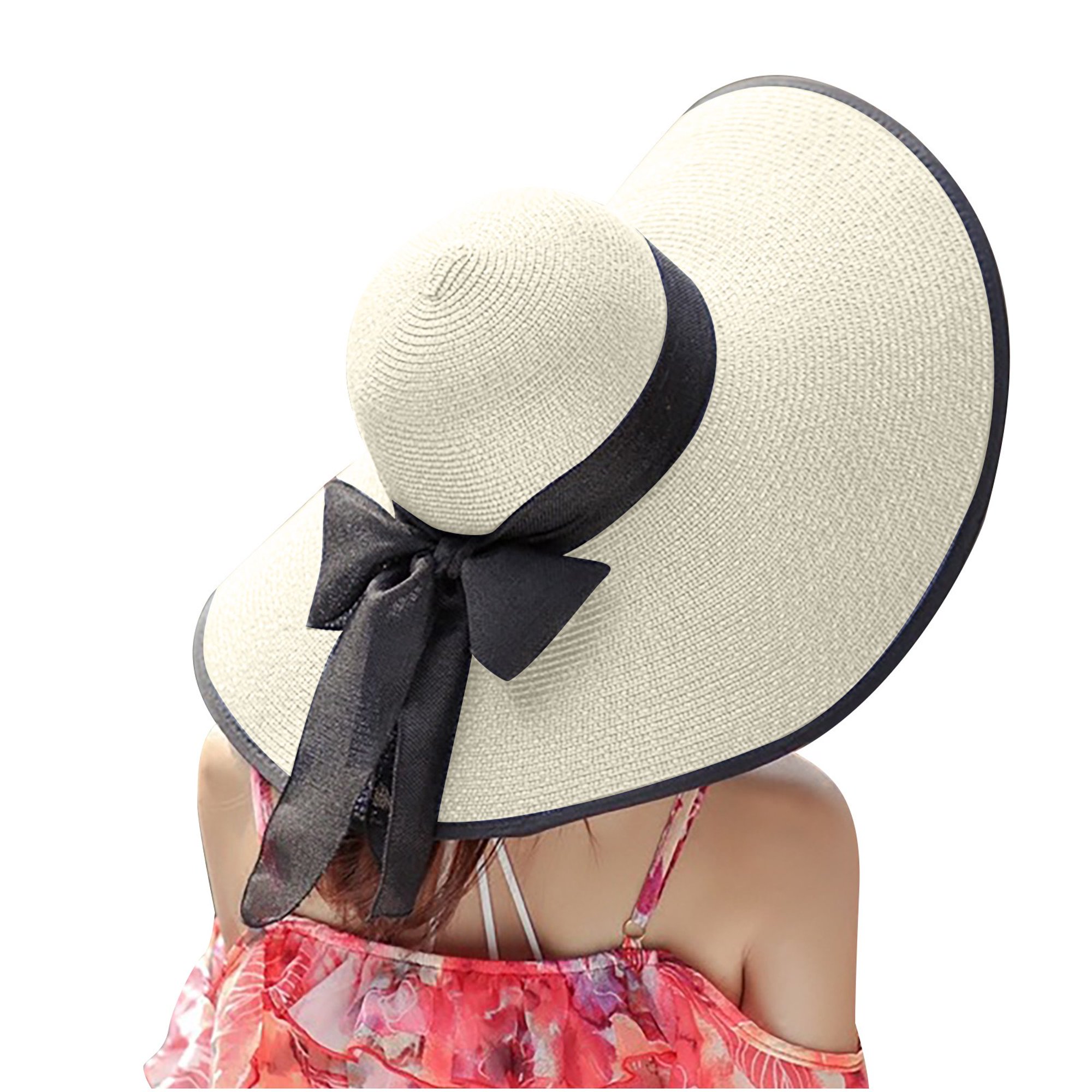Sombrero de verano de color sólido para mujer, sombrero plegable  enrollable, sombreros de playa flexibles, gorras UV Fridja nalpqowj1201