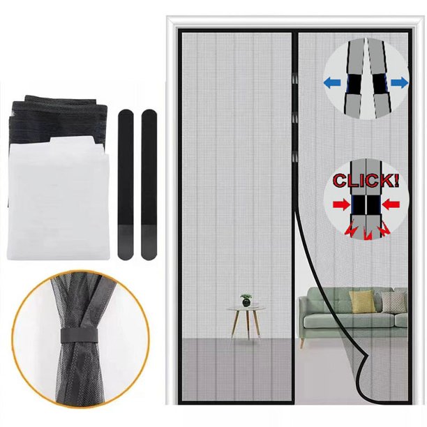 Mosquitera Puerta magnética 120x220cm Cortina repelente de mosquitos Tira  adhesiva de cierre automático Malla ultrafina Fácil instalación sin  herramientas para niños y mascotas brillar Electrónica