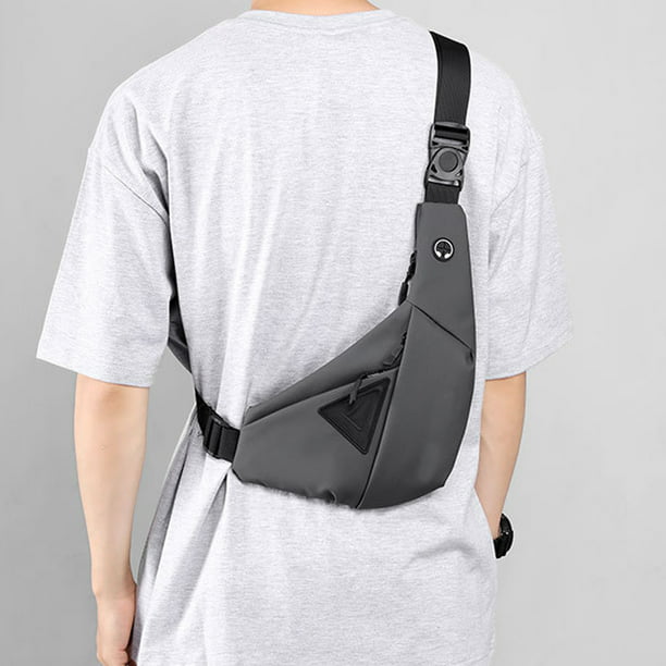 FSD.WG Mochila bandolera para hombre, bolsa de pecho, bolsa de hombro,  bolsa de viaje para hombres con resistente al agua, Negro 