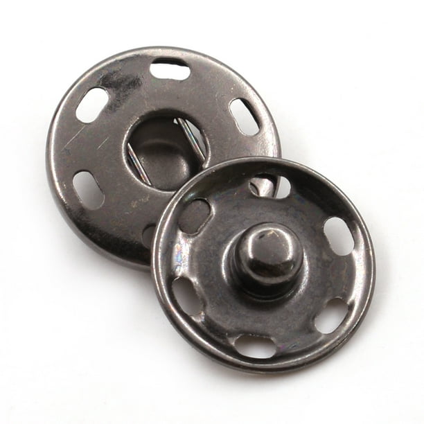 10 juegos de botones a presión para coser, botones de cierre a presión de  metal, botón de presión para ropa de costura, negro y plateado, (1,5mm +