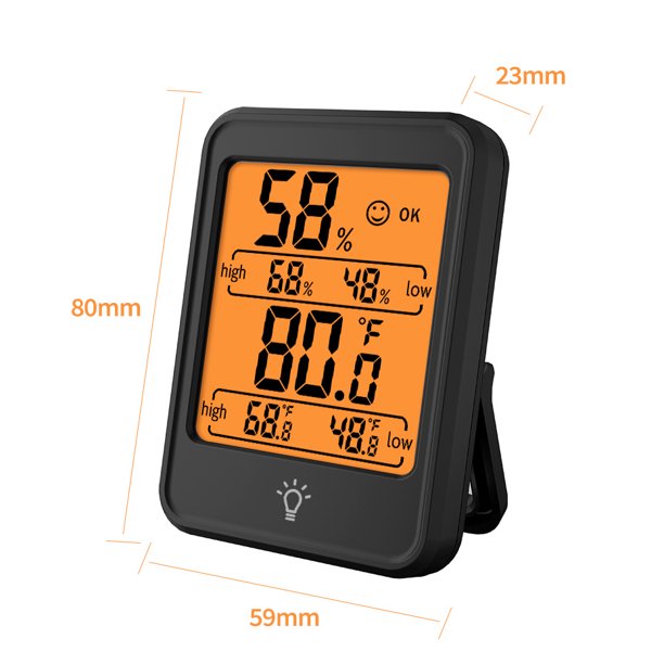 Higrómetro Termómetro Digital, Monitor de Temperatura y Humedad, Pantalla  LCD Grande, Interruptor ℃ y ℉, Termómetro Higrómetro Digital, Adecuado para  el Hogar, Cocina, Invernadero, Oficina (Blanco) : : Jardín