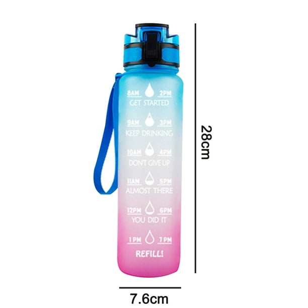 Botella de agua de 2 litros con pajita, botellas de agua tritan sports a  prueba de fugas