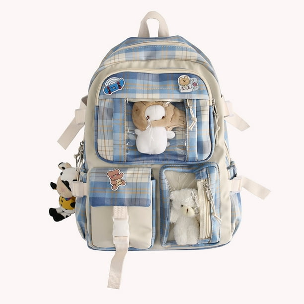 Mochila escolar juvenil de gran capacidad para niña, morral escolar de  nailon, mochila informal con múltiples bolsillos, bolsa de viaje