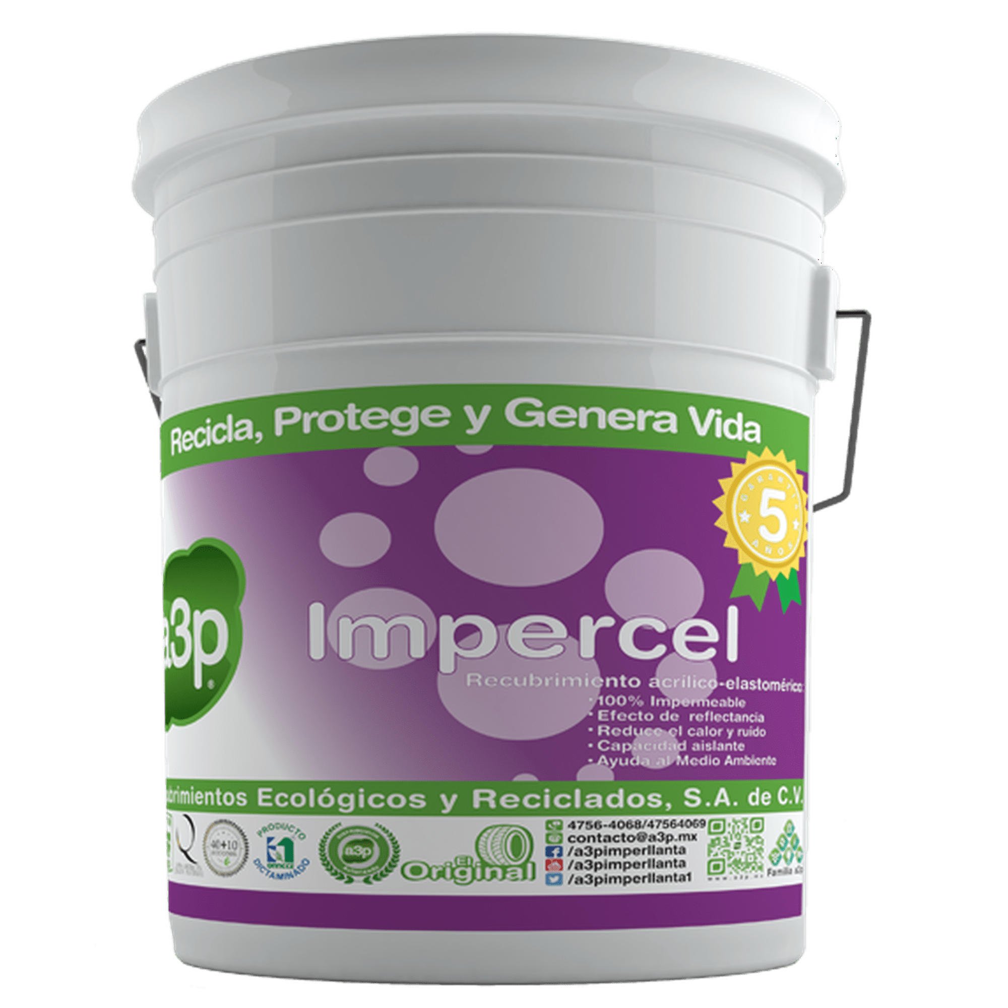Impermeabilizante Acr lico Para Techos Rinde 60m2 A3p Impercel Cubeta impermeabilizante-acr-lico-para-techos-rinde-60m2-a3p-impercel-cubeta