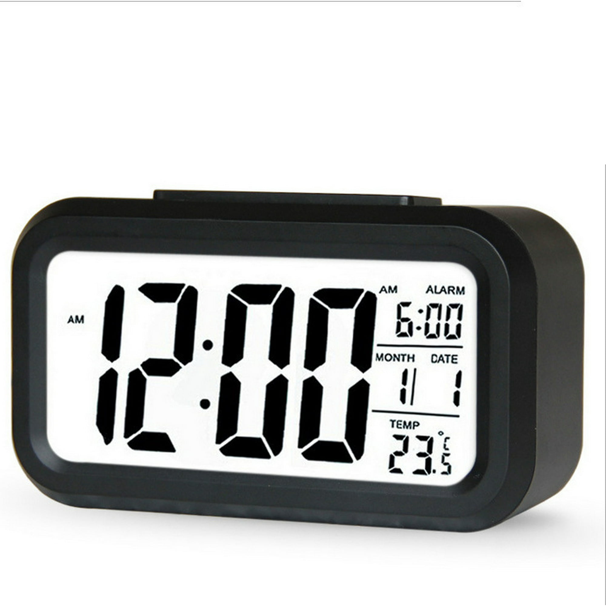 Reloj despertador digital de luz nocturna inteligente con temperatura  interior, escritorio que funciona con batería Reloj pequeño