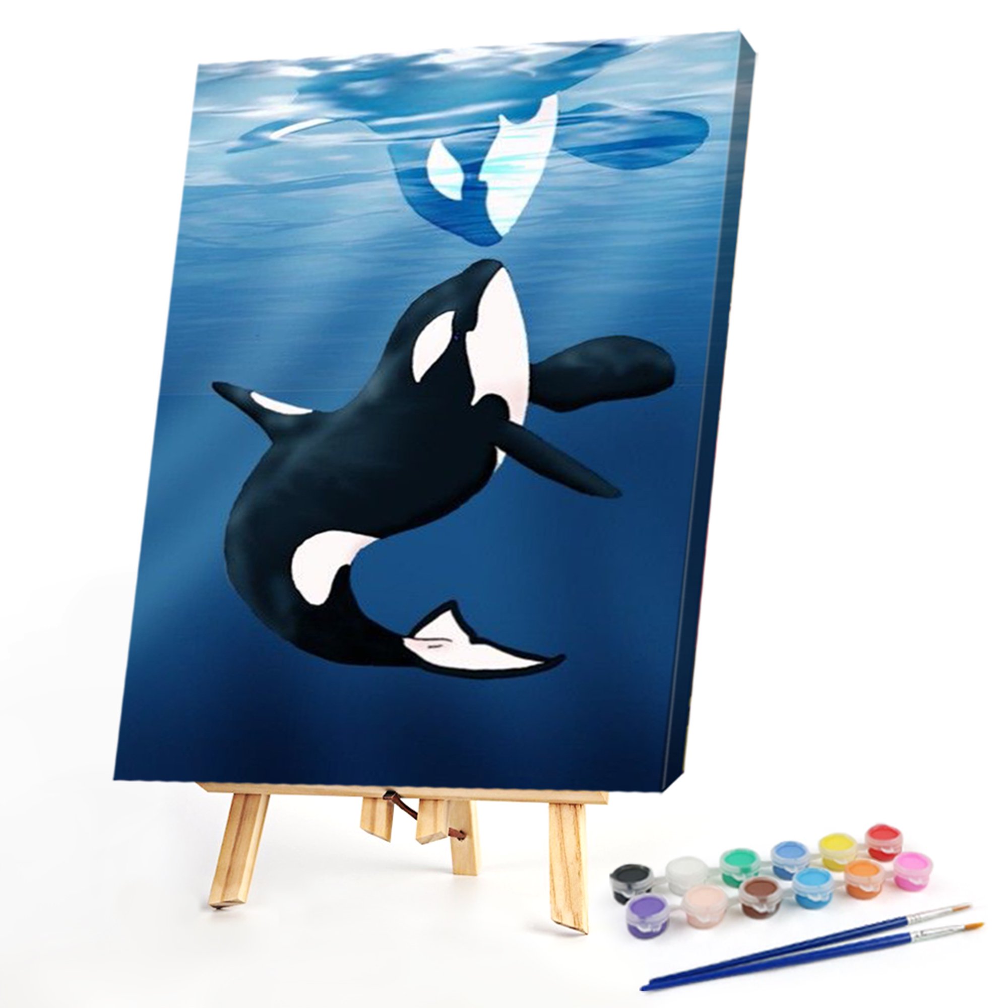 Pintura por números para adultos, tiburón ballena, pintura al óleo de  animales del océano por números, kits de pintura acrílica por números para  niños