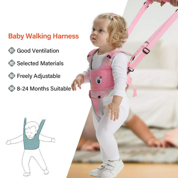  Huifen Arnés para caminar para bebé, arnés ajustable para  andador de bebé con entrepierna desmontable, ayuda de mano para niños para  aprender a caminar (9-24 meses) (morado transpirable) : Bebés