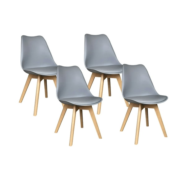 set 4 sillas eames acolchadas silla comedor patas de madera big room hjshkt000400