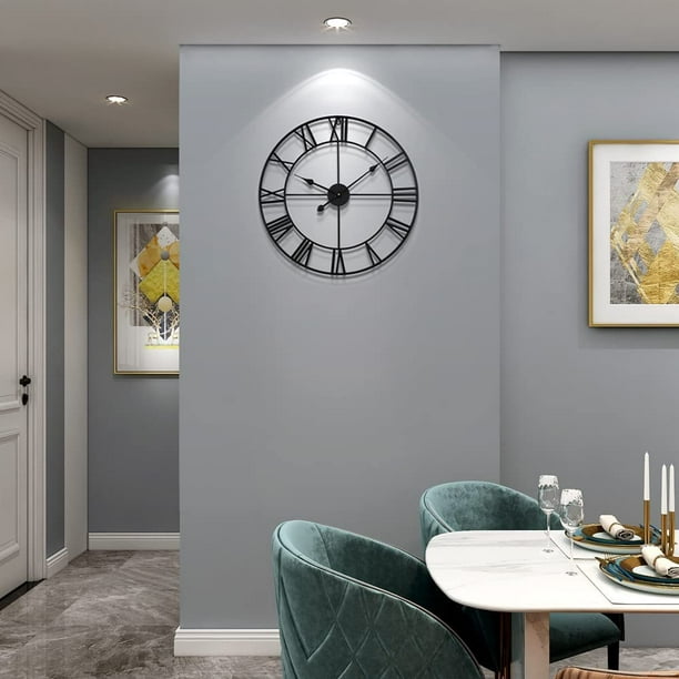 Reloj decorativo pared cocina acero grandes numeros