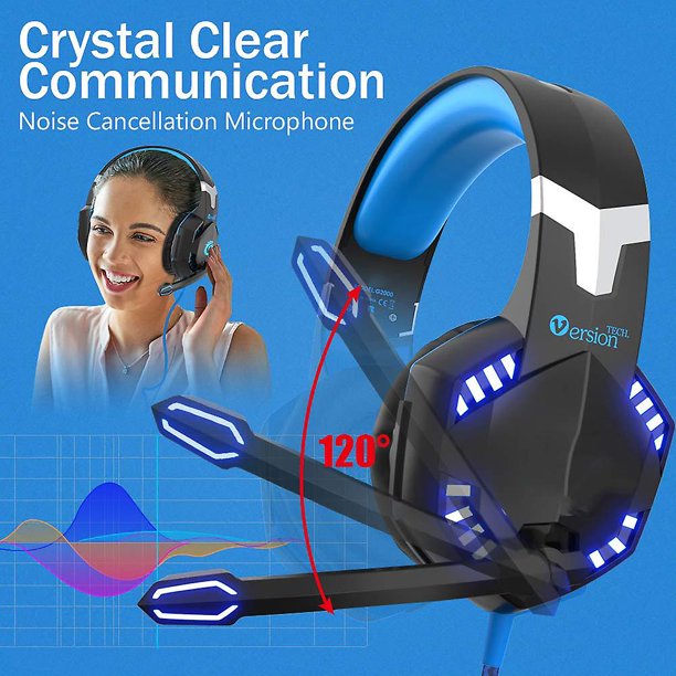 Auriculares para Xbox One, PS4, PC, Nintendo Switch, Mac, auriculares para  juegos con sonido envolvente estéreo, auriculares para juegos sobre la