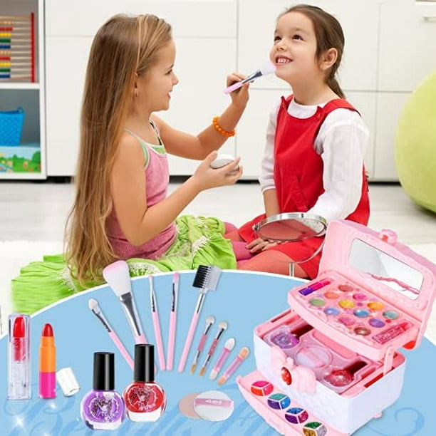  Kit de maquillaje para niñas, juego de maquillaje para niñas,  kit de maquillaje para niñas, kit de maquillaje para niñas, kit de maquillaje  para niñas con maquillaje para niñas, accesorios, bolsa