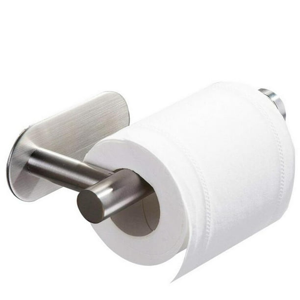 Portarrollos de papel higiénico de níquel cepillado autoadhesivo, soporte  para rollo de papel higiénico sin taladrar, soporte de papel higiénico de