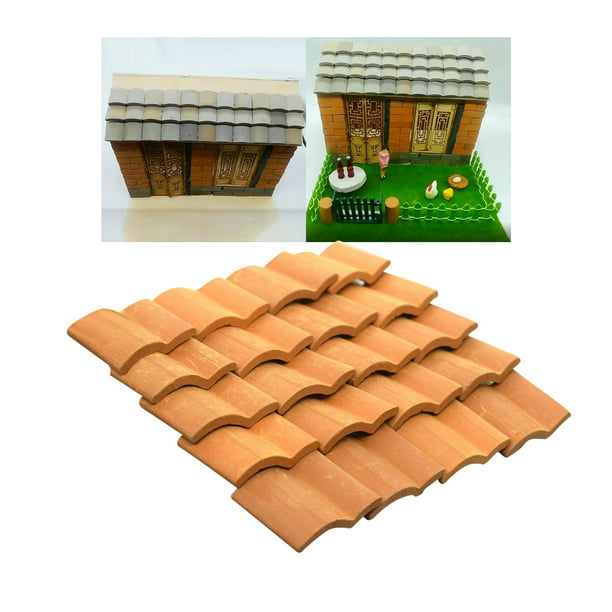 Mini Ladrillos, para Techo, Casa de Muñecas, Modelo de Decoración,  Materiales de Construcción para Entusiastas de Las Miniaturas 50 rojas  Baoblaze Ladrillos en miniatura