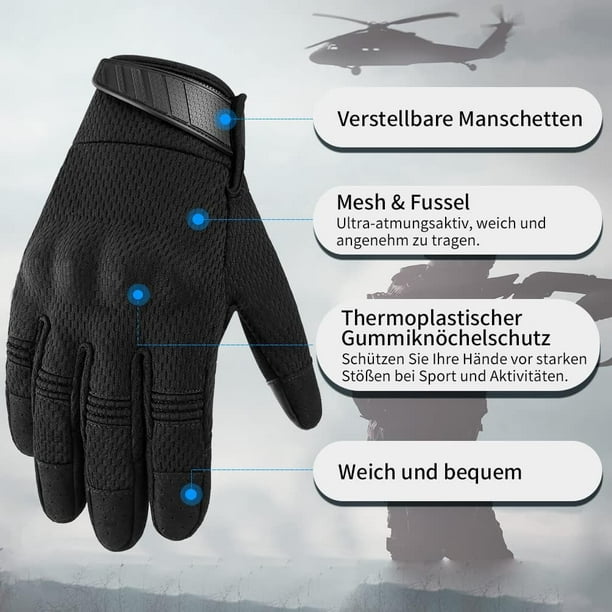 Guantes tácticos militares para motocicleta: guante de Paintball de combate  Airsoft con pantalla tác YONGSHENG