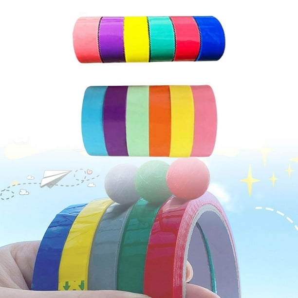 12 piezas de cintas adhesivas de colores , cinta adhesiva de colores de  bricolaje, colores mezclados, transparentes para jugar, suministros , 4,8  cm y 2,4 cm 48 cm cm Macarena Cintas de bolas adhesivas