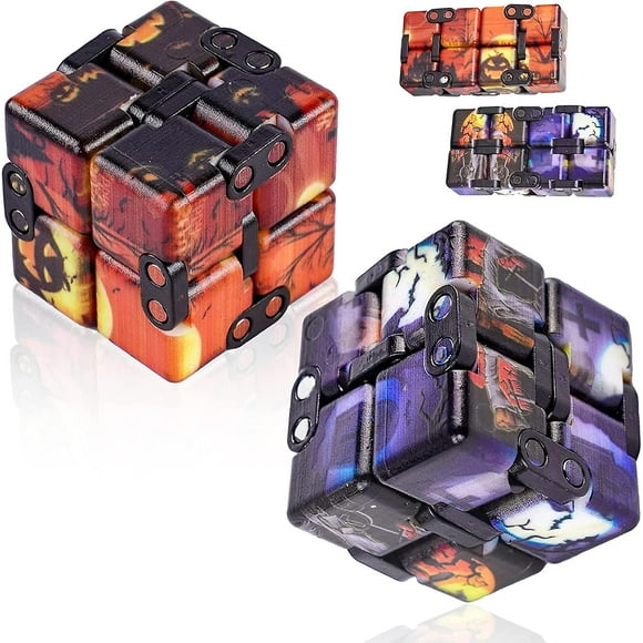 huoguo paquete de 2 fidget de halloween infinity cube figet figetget figit cubo sensorial de estrés juego de juguete regalo para adultos niños y niñas yongsheng 8390613792358