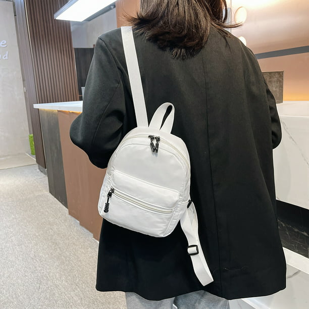 Bolsa Mochila de color sólido para mujer Estilo preppy Mini mochila de  nylon escolar (Blanco) Ehuebsd Para Estrenar