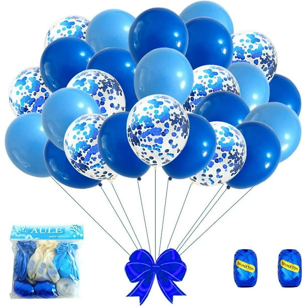 Adorno Y Decoración Globos Azul Real Y Azul Bebé 30 Cm 60 Piezas Globo De  Confeti De Látex Premium Y Cinta De 10 M - Suministros De Decoración Para
