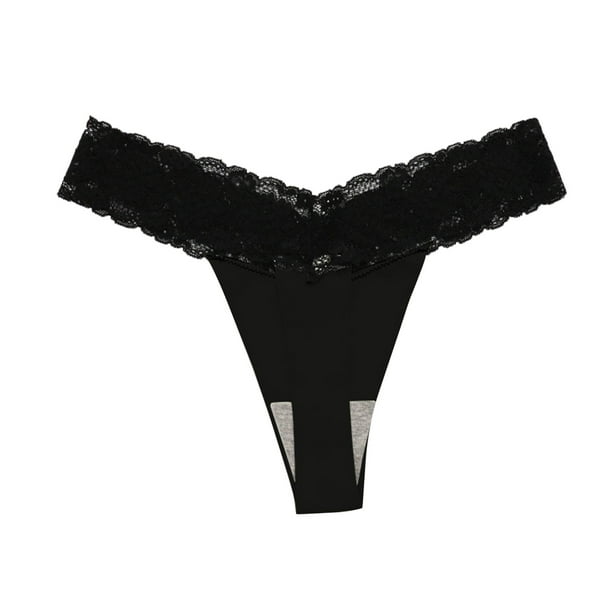 Gibobby Calzones de encaje para mujer Sexy encaje cintura bragas algodón  mujer ropa interior Tanga(Negro,G)