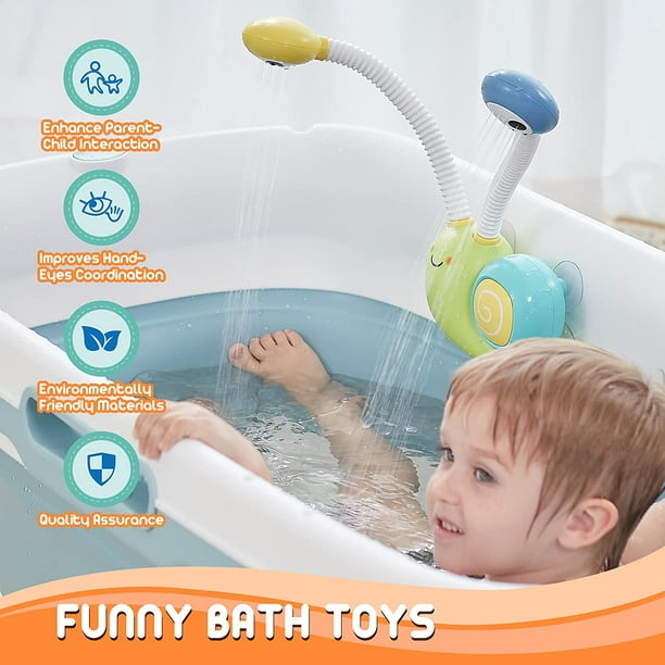 Juguetes de baño, juguete de bañera con ducha, juego de pesca para niños  pequeños, juguetes de baño con ventosa, juguetes de bañera para niños