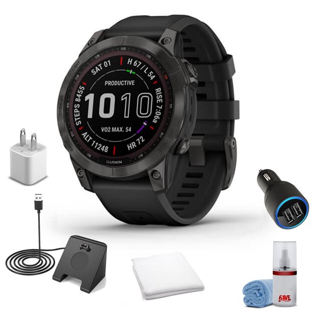 Garmin fenix 6 Plata negro con correa negra