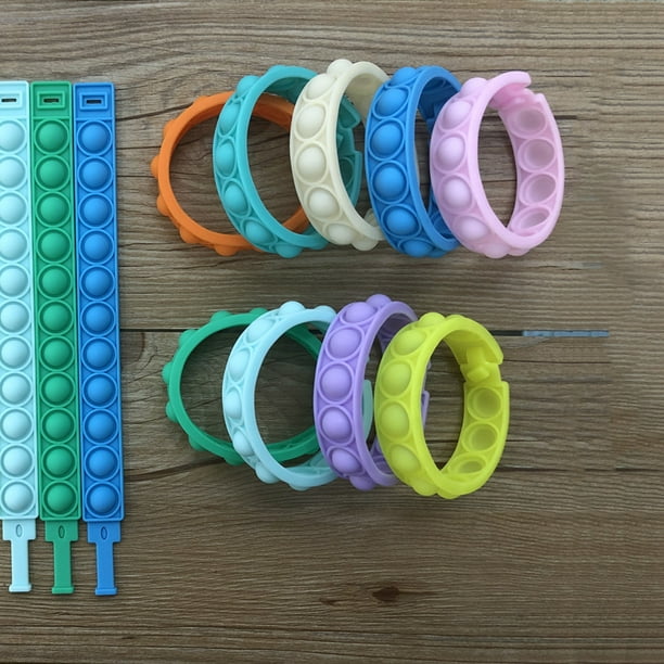 10 pulseras sensoriales de silicona para aliviar el estrés, para niños  autistas y adultos (tamaño ajustable)