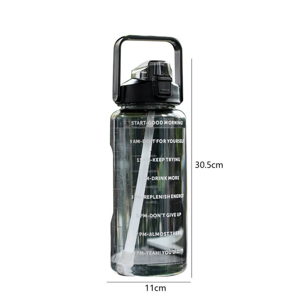 Botella de agua de fitness de 2000 ml Botella deportiva de gimnasio de gran  capacidad para viajes (v Tmvgtek Libre de BPA