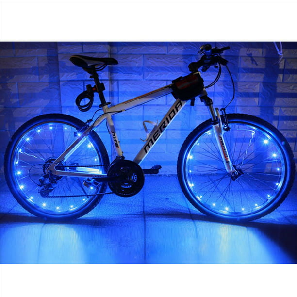 Treela Juego de 3 luces LED para bicicleta, luces coloridas y brillantes  para montar en la noche, incluye 2 luces de rueda de bicicleta y 1 luz de