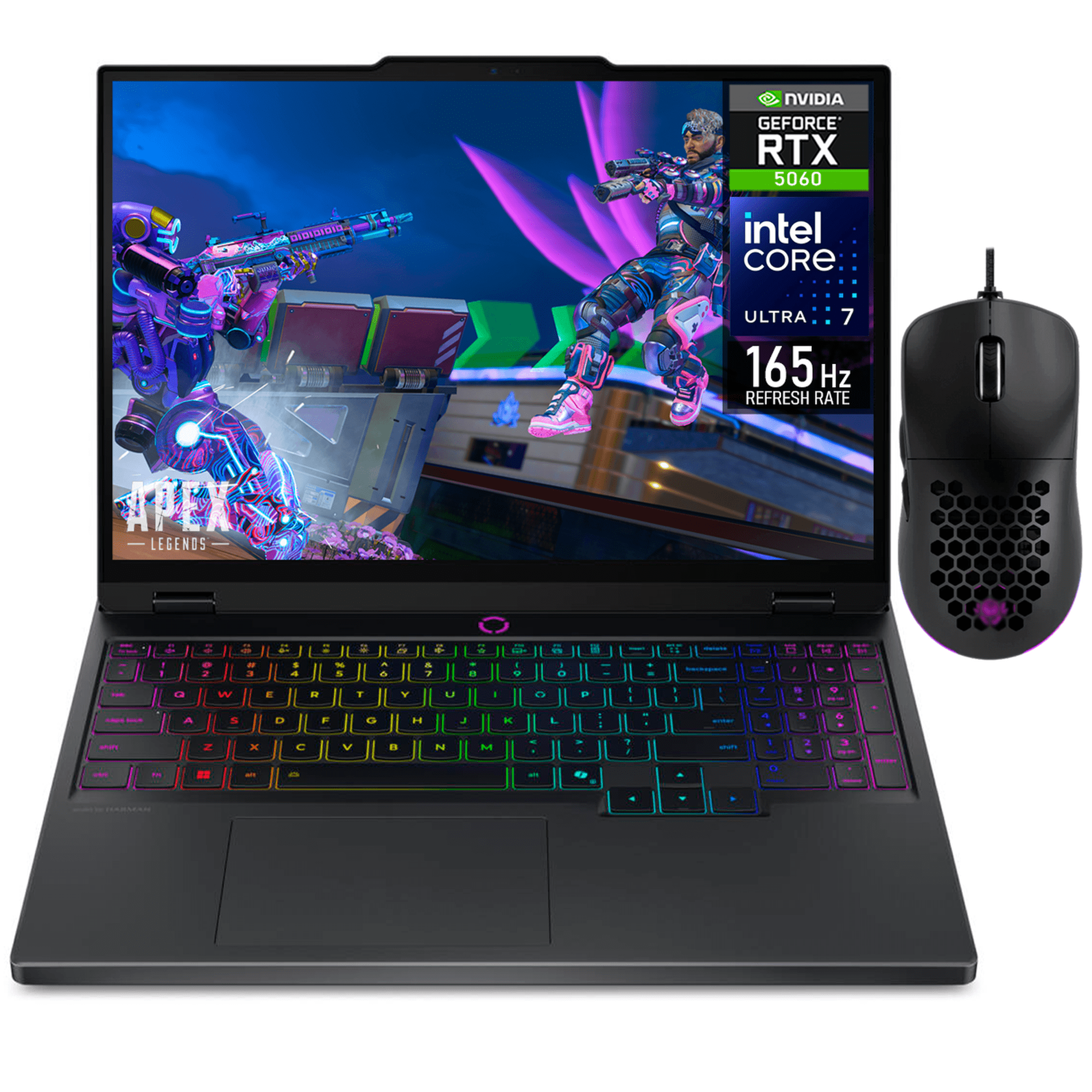 Laptop gamer lenovo legion 5i geforce rtx 5060 8gb core ultra 7 255hx 32gb ddr5 ssd 1tb 15.1" oled 165hz teclado ingles mouse